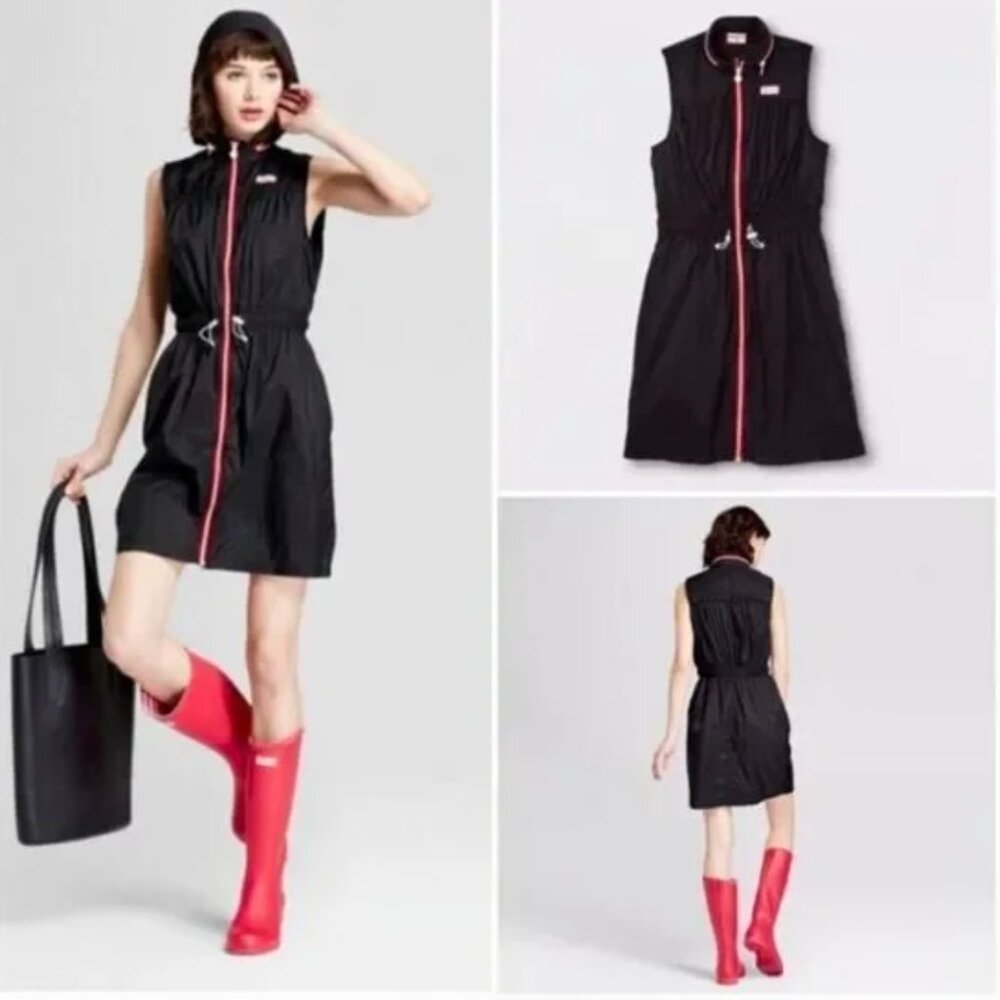 Hunter for Target Women's Zip Front Packable Hooded Sleeveless Dress SZ M